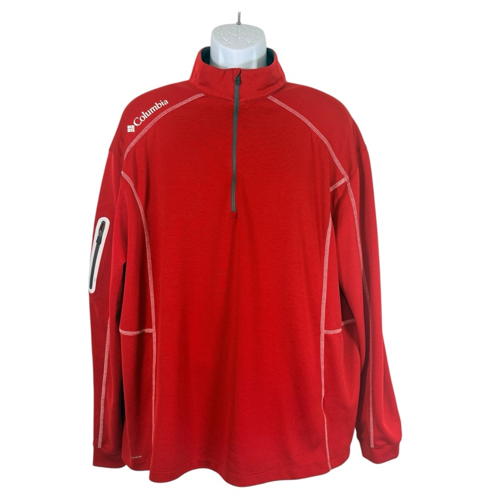Columbia Golf Omni-Wick Pullover XXL Red Quarter Zip Athletic Performance Top